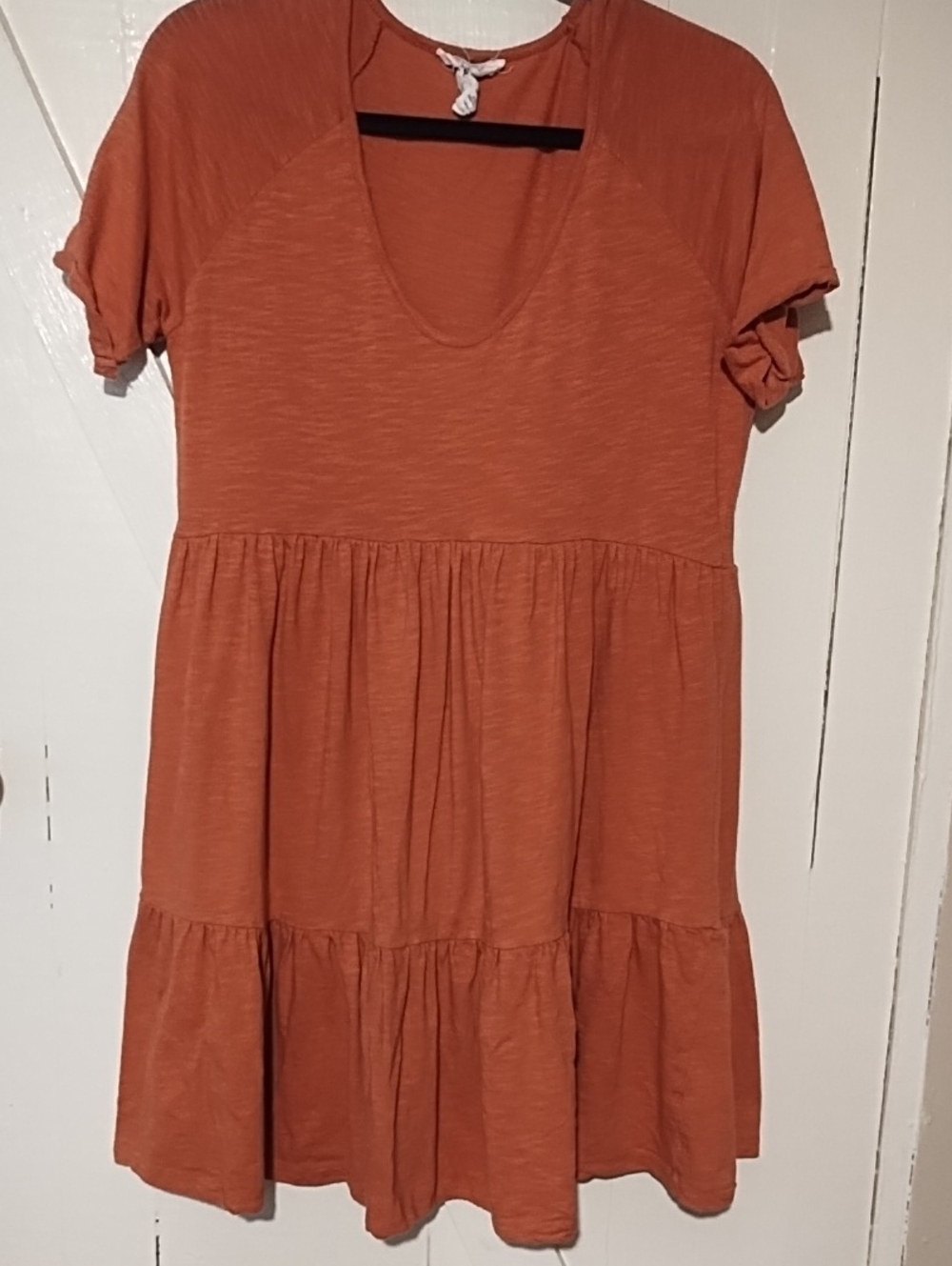 For The Republic Rust Tiered Scoop-Neck Midi Dress Size Small VGC.